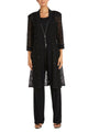 RM Richards 7914 Black Sequin Lace Duster 3-Piece Pants Suit