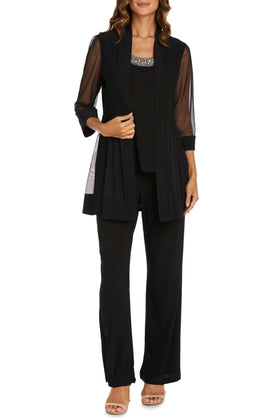 RM Richards 8764 BLACK Embellished 3-Piece Pant Suit