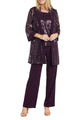 RM Richards 9761 Eggplant 3-Piece Sequined Pants Suit - Eggplant / 8