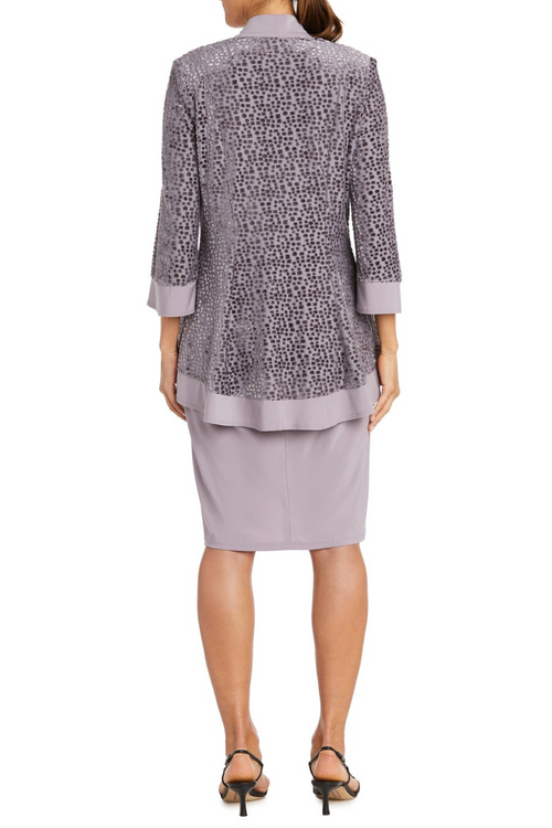 RM Richards Burn-Out Velvet 2-Piece Jacket Dress