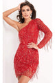 Roaring 1920s Dress for Womens Fashion in Red Style 2645A - Red / 00
