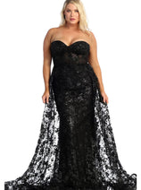 May Queen MQ1837 Strapless Glitter Corset Bone Red Carpet Long Gown