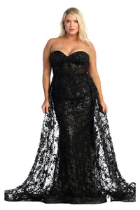 Red Carpet Stunning Lace Gown - LA1837 - BLACK / 2