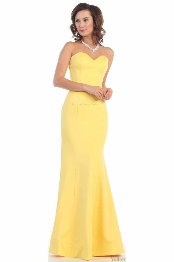 Simple Sweetheart Dress - Yellow / 2