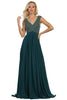 Jewel Adorned Prom Dress - Hunter Green / 4