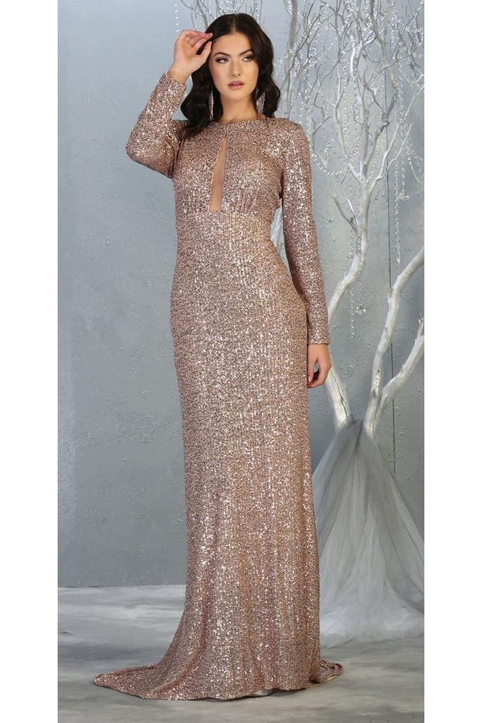 Red Carpet Sequined Formal Dress