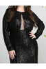 Royal Queen RQ7795B Sequin Special Occasion Plus Size Black Dress - Dress