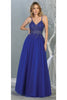 A-line Formal Evening Gown And Plus Size - ROYAL BLUE / 4