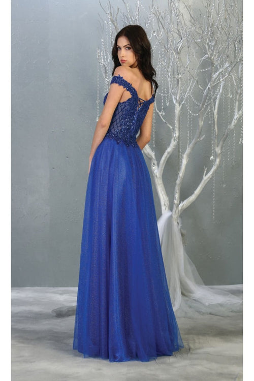 Royal Queen RQ7864 Off-Shoulder Sequin Embellished Prom Dress - Dress