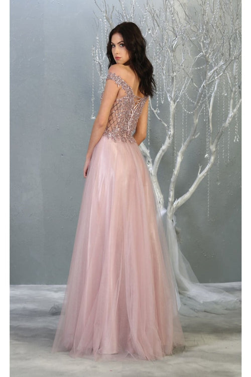 Royal Queen RQ7864 Off-Shoulder Sequin Embellished Prom Dress - Dress