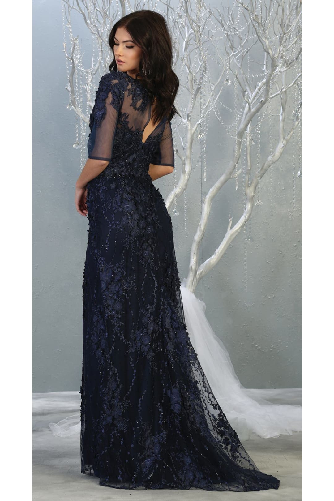 3/4 Sleeve Mother Of The Bride Formal Gown