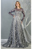 Red Carpet Long Sleeve Formal Evening Gown