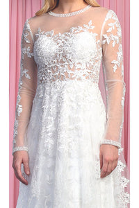 Modest Lace A-line Wedding Dress