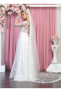 Modest Lace A-line Wedding Dress