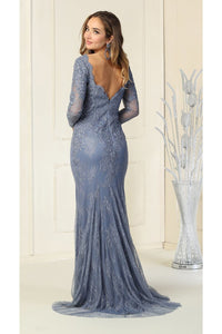 Lace Embroidered Evening Gown