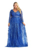 Prom Dress Long Sleeve - Royal Blue / 6