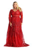 Prom Dress Long Sleeve - Red / 6