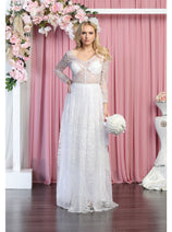 Royal Queen RQ7920 Glitter Floor Sweeping Prom Dress Long Sleeve