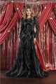Royal Queen RQ7923 A-line Tulle Embroidered Evening Gown - BLACK / 6 - Dress