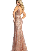 Royal Queen RQ7928 Embellished Deep V-Neck Sheath Formal Dress