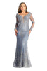 Royal Queen RQ7937 Long Sleeve Plus Size Mother Of The Bride Dress - DUSTY BLUE / L - Dress