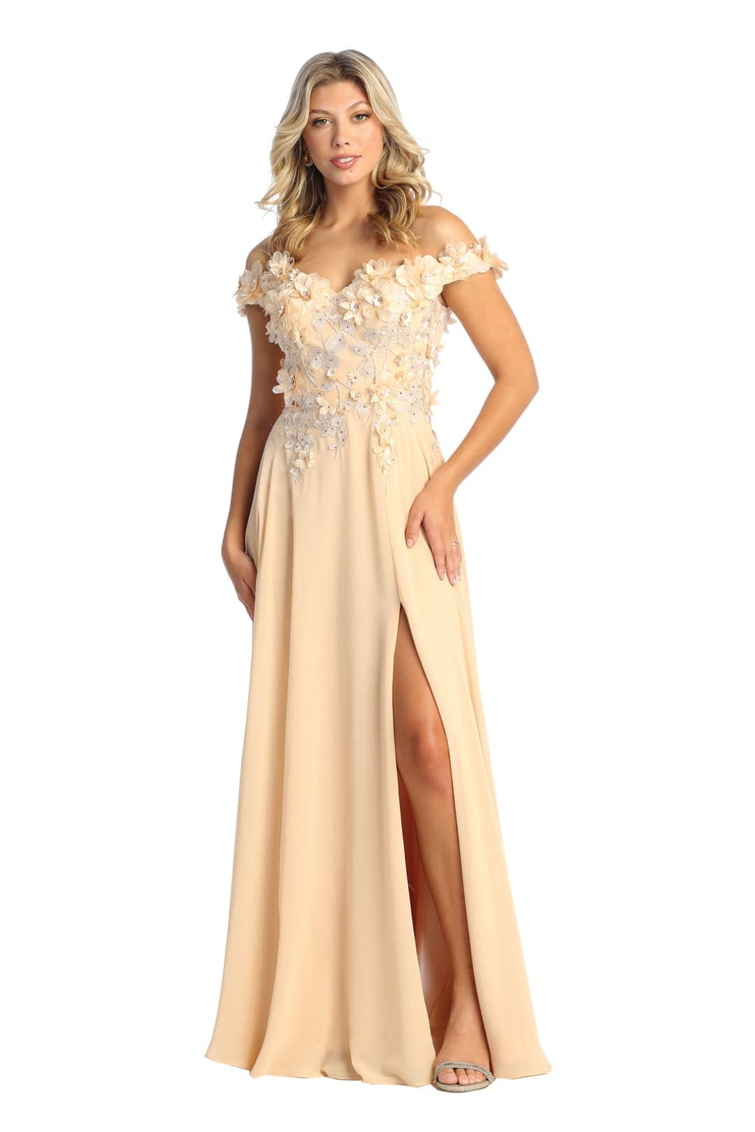 champagne floral bridesmaid dresses Dresses-Inexpensive Royal Queen RQ7942 soft gold 4 Years Cinderella Ball Gown Costume Size (EU):34