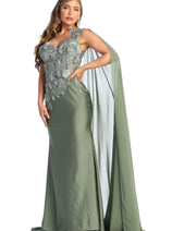 Plus Size Long Evening Gown Maxi Formal Dress for Women By Royal Queen RQ7943