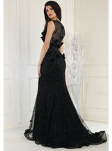 Royal Queen RQ7951 V-Neck 3D Floral Evening Dress