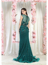 Royal Queen RQ7951 V-Neck 3D Floral Evening Dress