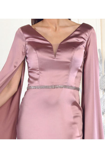 Royal Queen RQ7961 Mermaid Cape Sleeve Evening Gown