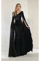 Royal Queen RQ7961 Mermaid Cape Sleeve Evening Gown