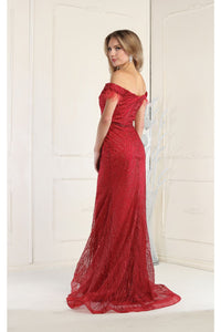 Royal Queen RQ7963 Off The Shoulder Feathers Prom Gown - Dress