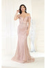Royal Queen RQ7963 Off The Shoulder Feathers Prom Gown - ROSEGOLD / 4 - Dress