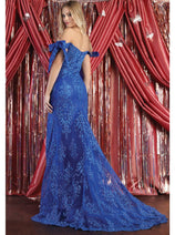 Royal Queen RQ7966 Off Shoulder Sweep Train Long Mermaid Pageant Gown