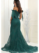 Royal Queen RQ7966 Off Shoulder Sweep Train Long Mermaid Pageant Gown