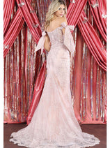 Royal Queen RQ7966 Off Shoulder Sweep Train Long Mermaid Pageant Gown