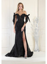 Royal Queen RQ7966 Off Shoulder Sweep Train Long Mermaid Pageant Gown
