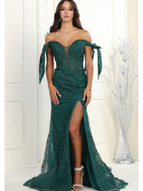 Royal Queen RQ7966 Off Shoulder Sweep Train Long Mermaid Pageant Gown