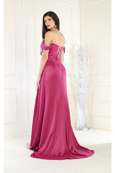 Royal Queen RQ7971 Off Shoulder Prom Satin Dress - Dress