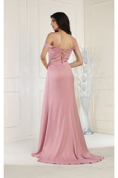 Royal Queen RQ7971 Off Shoulder Prom Satin Dress - Dress