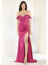 Royal Queen RQ7971 Satin Off Shoulder Prom Dress