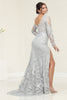 Royal Queen RQ7972 Long Sleeve Embellished V-Neck Glitter Prom Dress - Dress