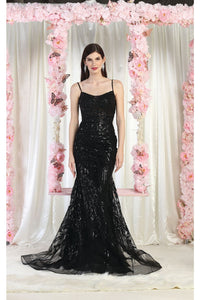 Royal Queen RQ7974 Embellished Evening Gown - BLACK / 4 - Dress