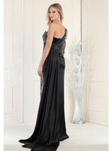 Royal Queen RQ7980 One Shoulder Sexy Sheer Satin Formal Evening Gown