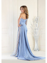 Royal Queen RQ7980 One Shoulder Sexy Sheer Satin Formal Evening Gown