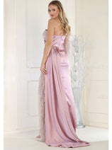 Royal Queen RQ7980 One Shoulder Sexy Sheer Satin Formal Evening Gown
