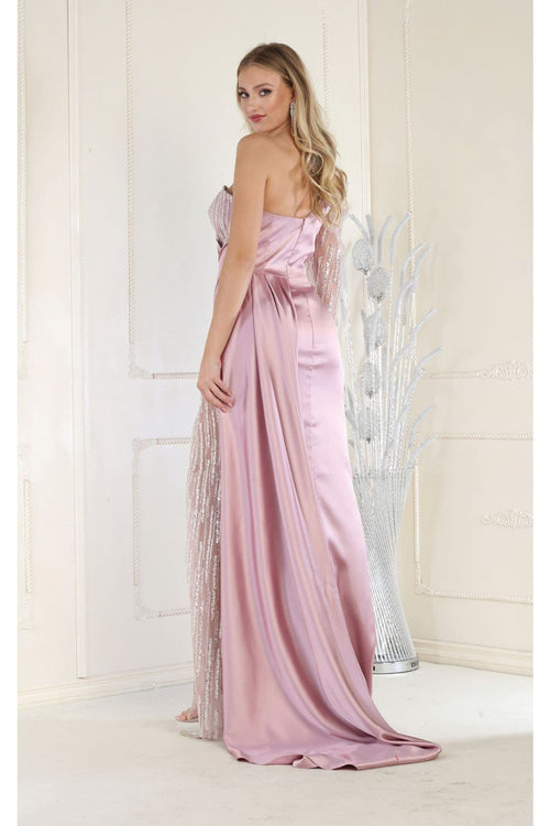 Royal Queen RQ7980 High Slit Embellished Evening Gown - Dress