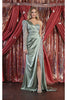 Royal Queen RQ7980 High Slit Embellished Evening Gown - SAGE / 4 - Dress
