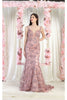 LA Merchandise LA7982 Embroidered Special Occasion Gown - MAUVE / 4 - Dress