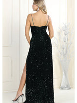 Royal Queen RQ7986 V-Neck Long Sequin Sheath Dress